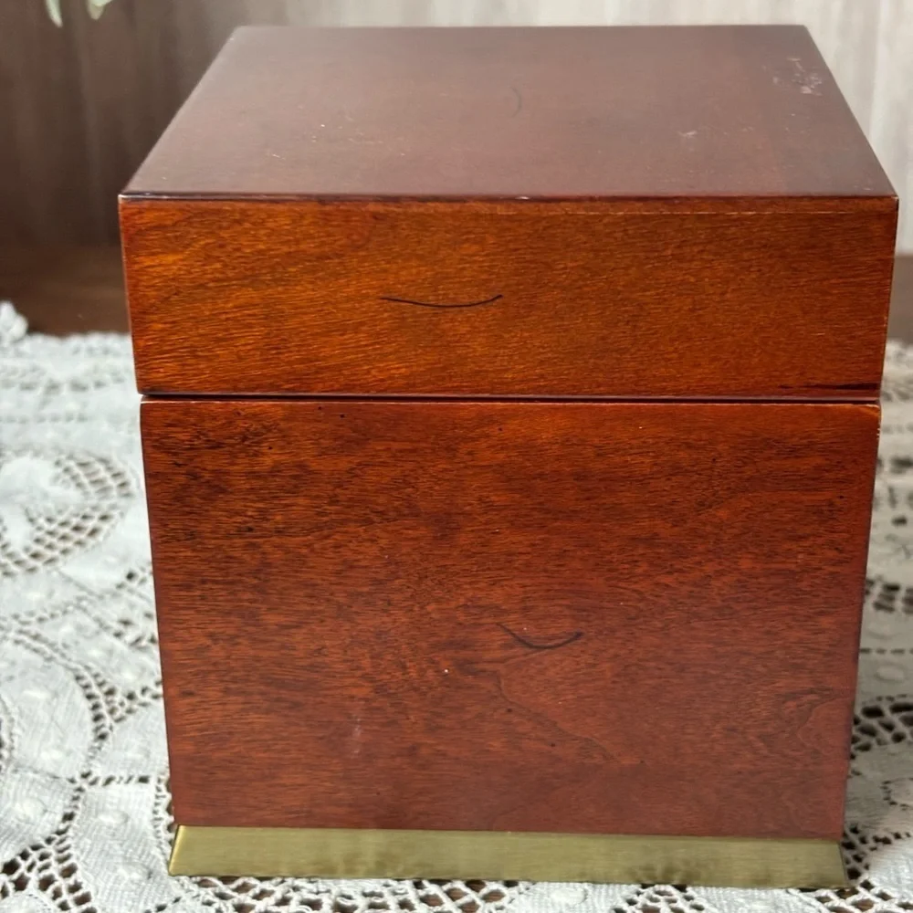 Vintage Mahogany and Brass Bombay Company Box with Medallion
